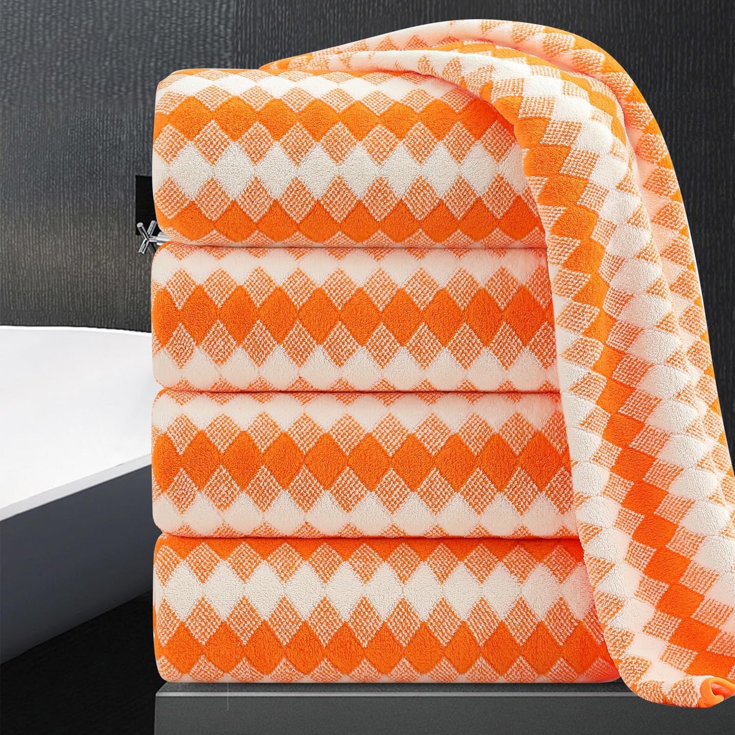 MAGGEA 4 Piece Extra Large Bath Towel Set for Comfort