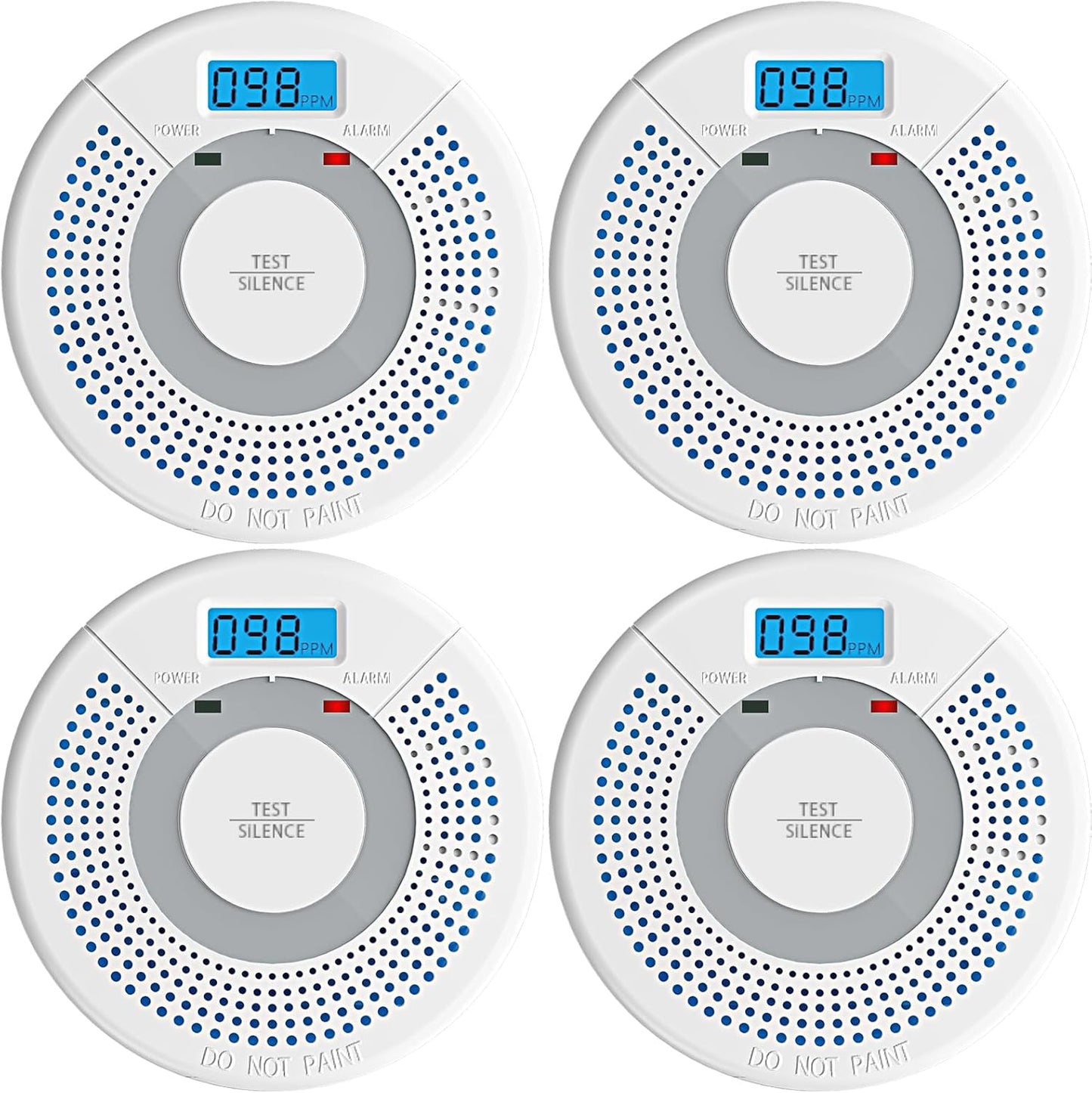 4 Pack Combination Photoelectric Smoke Alarm with CO Detector