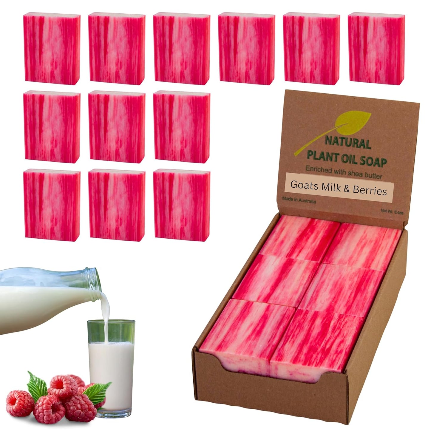 Goats Milk and Berries Scented Natural Soap Bars for Luxurious Care
