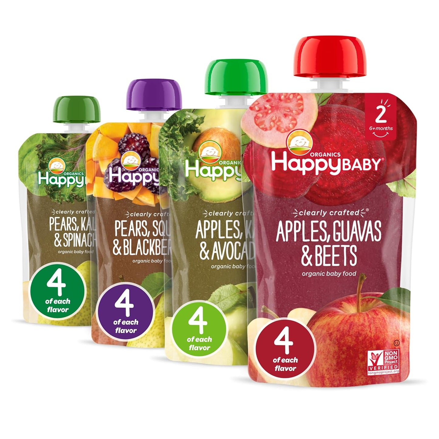Happy Baby Organics Stage 2 Variety Pack, Pure & Healthy Baby Food