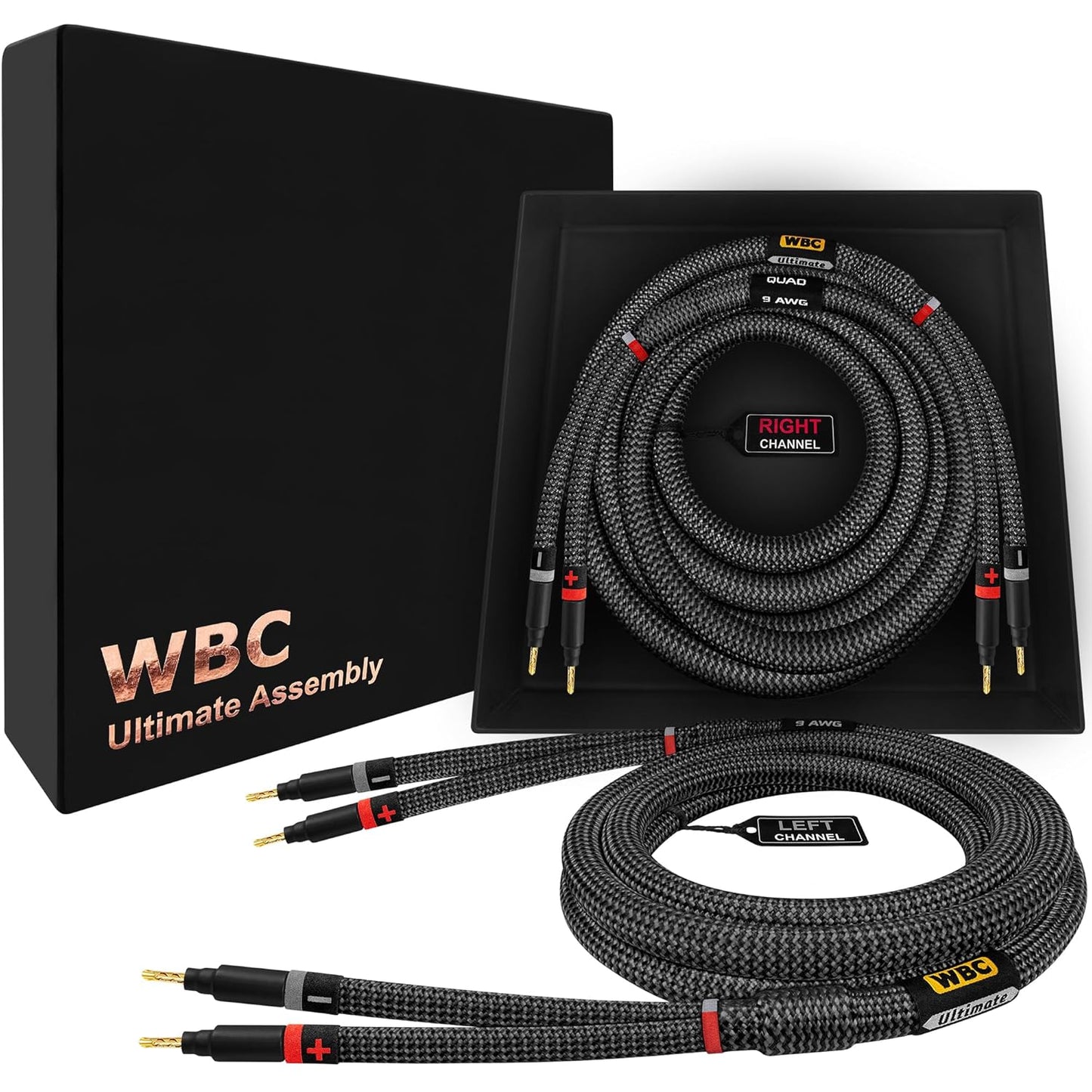 Ultimate 6 Foot Audiophile Speaker Cable Pair with Gold Plugs