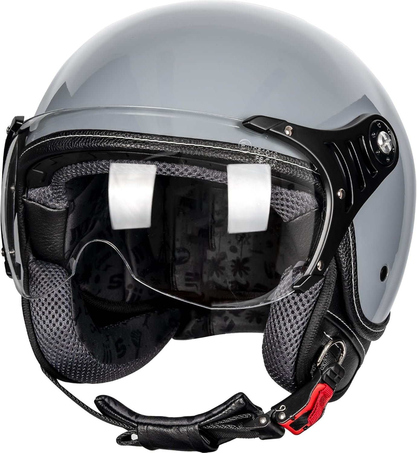 Retro Open Face Motorcycle Helmet for Vespa Scooters - DOT Approved