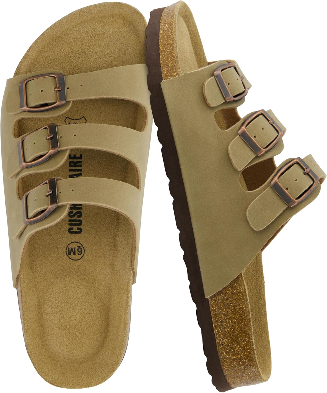 CUSHIONAIRE Women's Lela Cork Footbed Sandals for Comfort