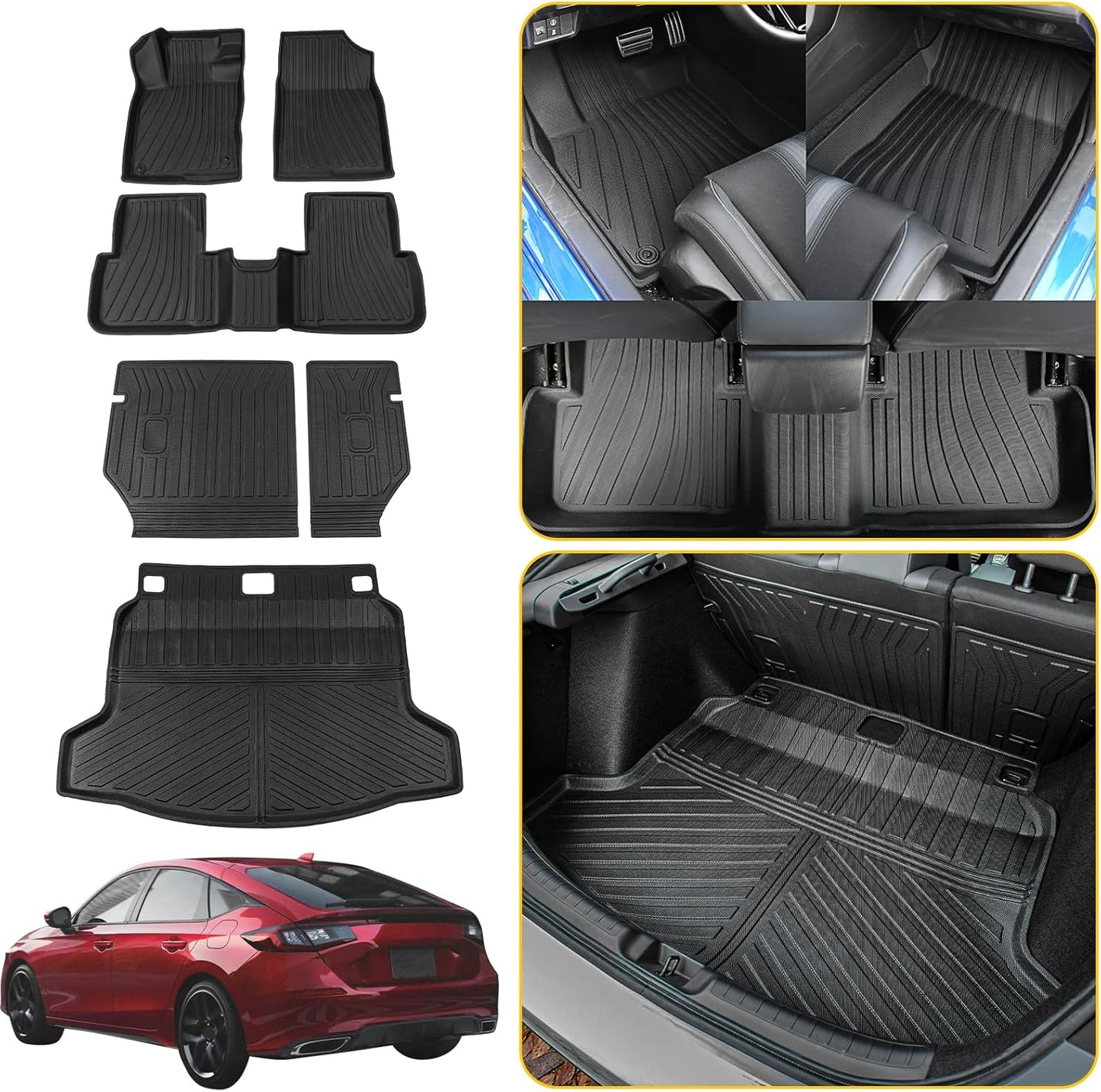 Floor Mats Compatible with 2022-2025 Honda Civic Hatchback