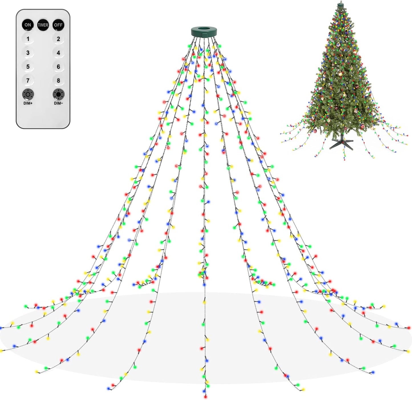 Aneeway Christmas Tree Lights String with 480 LEDs and Remote