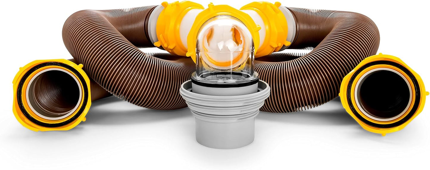 Camco 20ft Sewer Hose Kit for RVs with Swivel Fittings