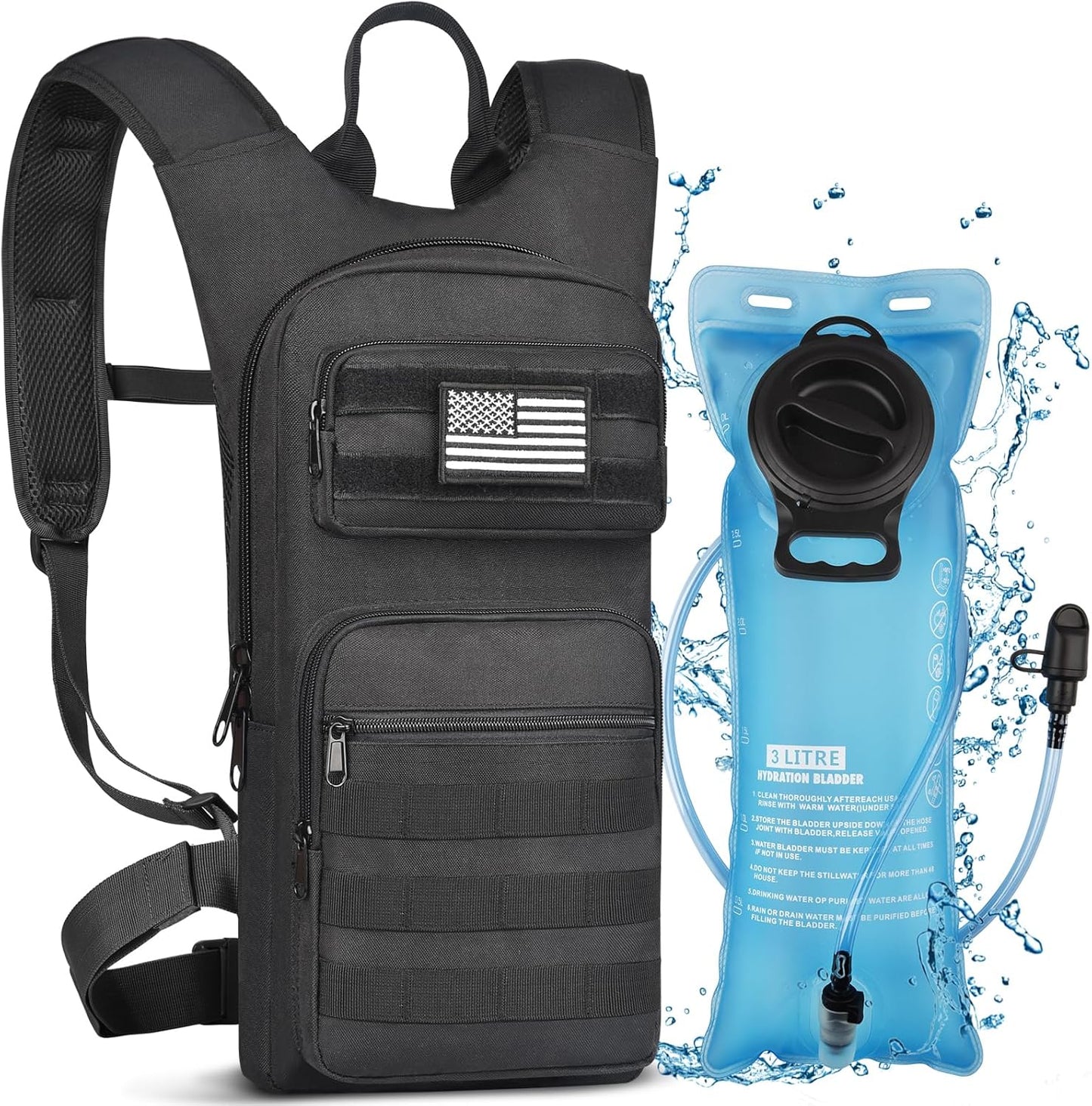 NOOLA Hydration Backpack with 3L TPU Bladder for Outdoor Use