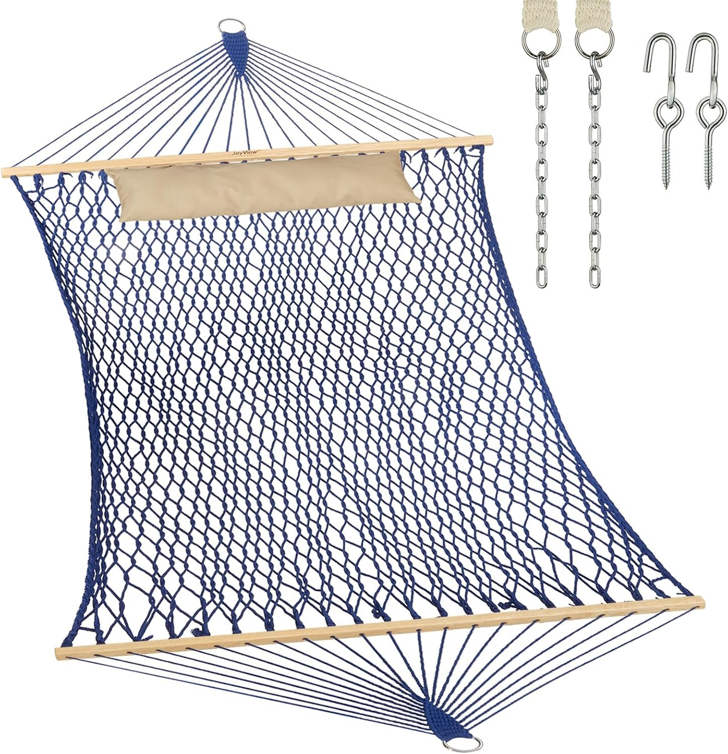 JoyView Traditional Rope Double Hammock for Outdoor Relaxation