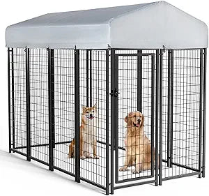 Large Outdoor Dog Kennel with Heavy Duty Welded Wire Design