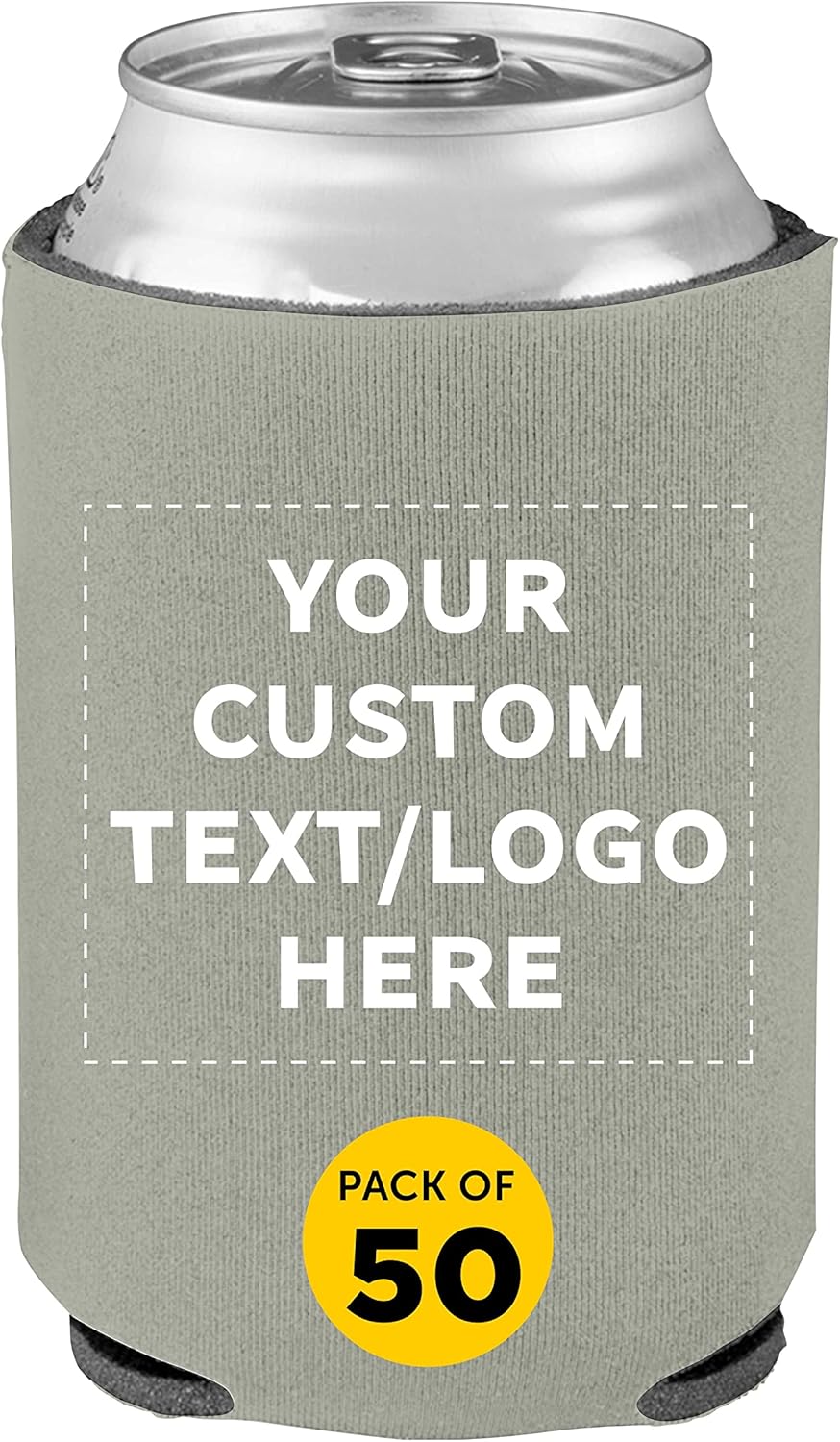 Custom Collapsible Beer Can Coolers Set of 50 for All Beverages