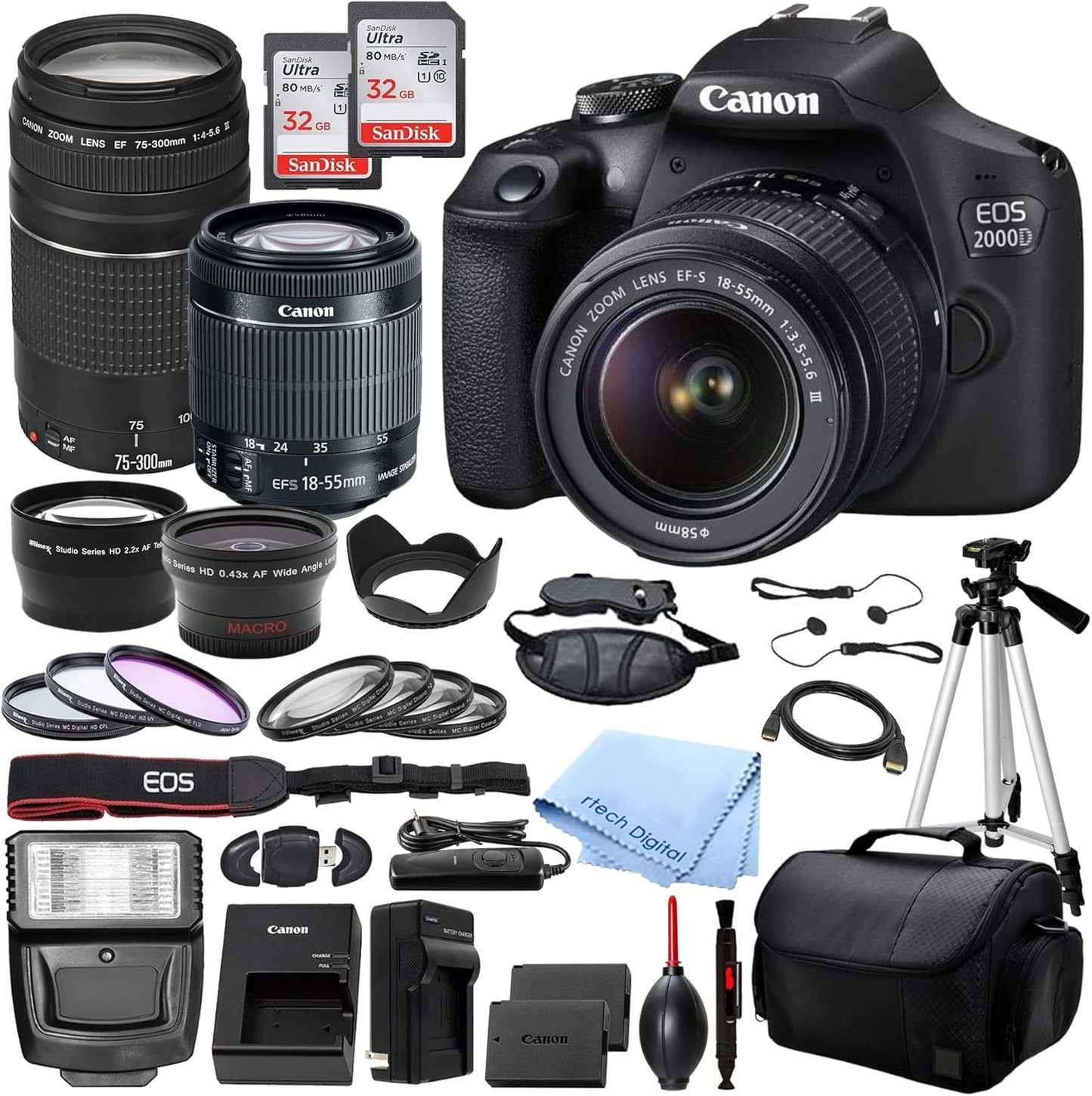 Capture Every Moment: Canon EOS 2000D Rebel T7 DSLR Bundle
