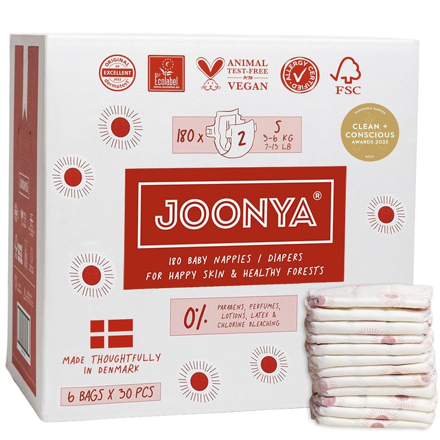 Joonya Baby Diapers Size 2 S - Eco-Friendly & Ultra Slim Design