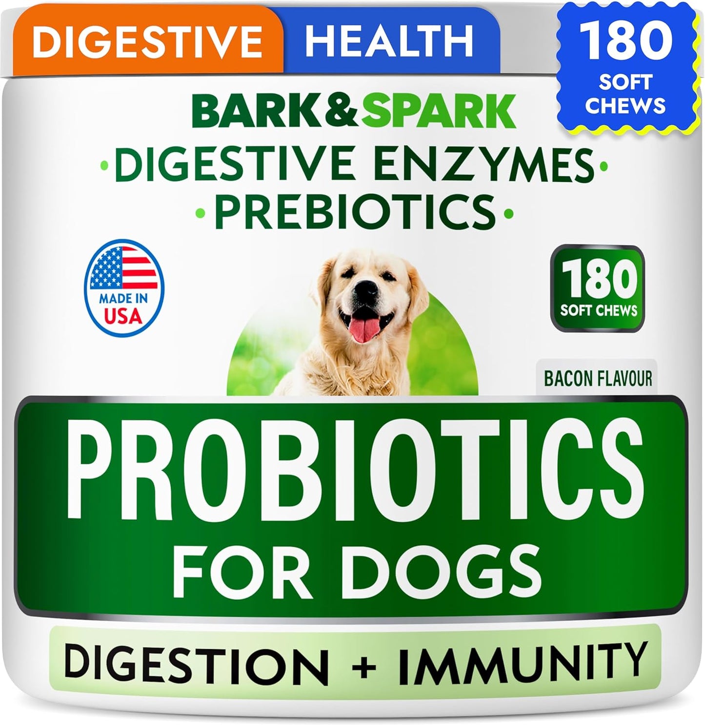 Bark&Spark Dog Probiotics for Gut Health and Itchy Skin Relief
