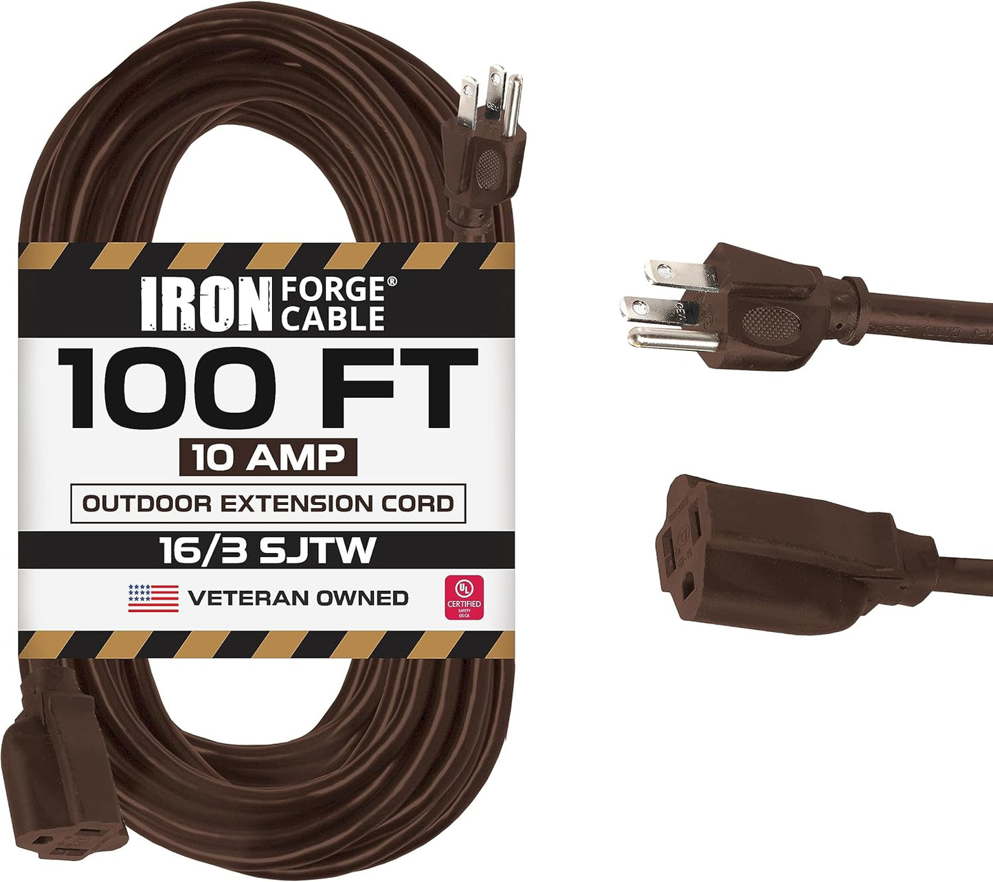 Iron Forge Cable 100 ft Brown Outdoor Extension Cord for All Tasks