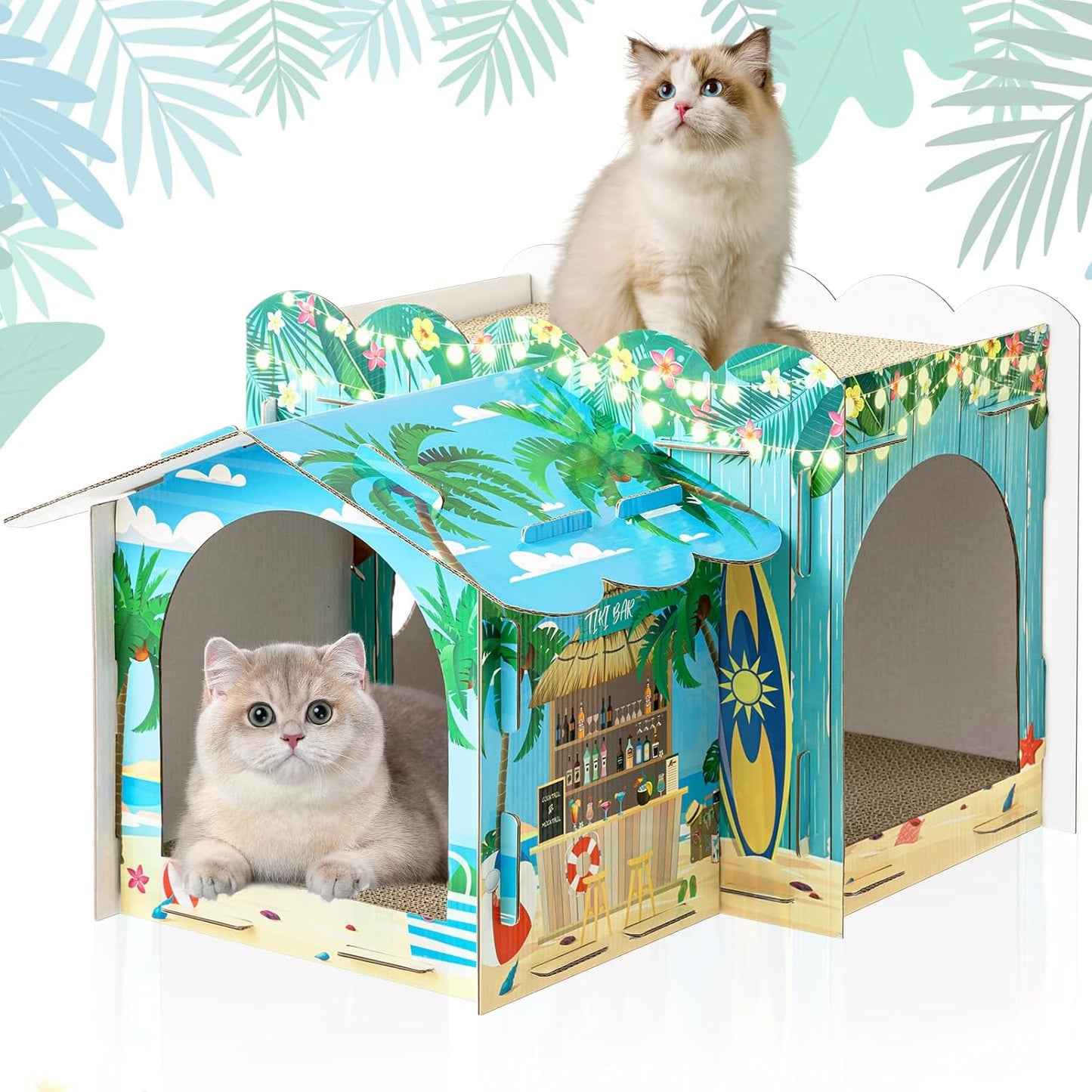 Multi Level Cardboard Cat House for Cats and Small Animals