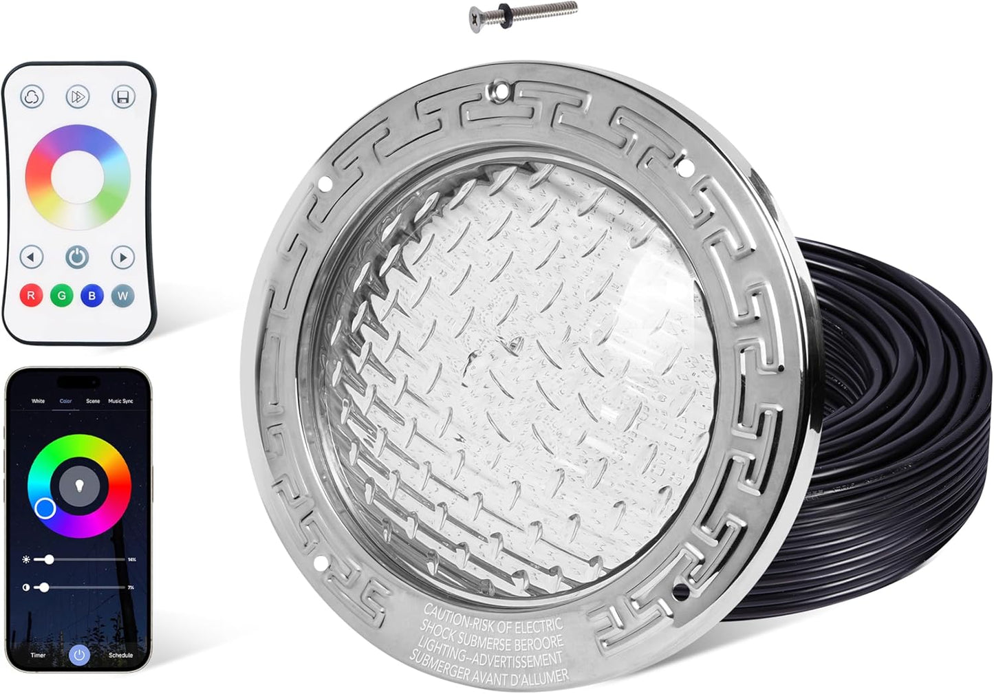 HQUA PN01DC LED Inground Pool Lighting System for 10 Inch Pools