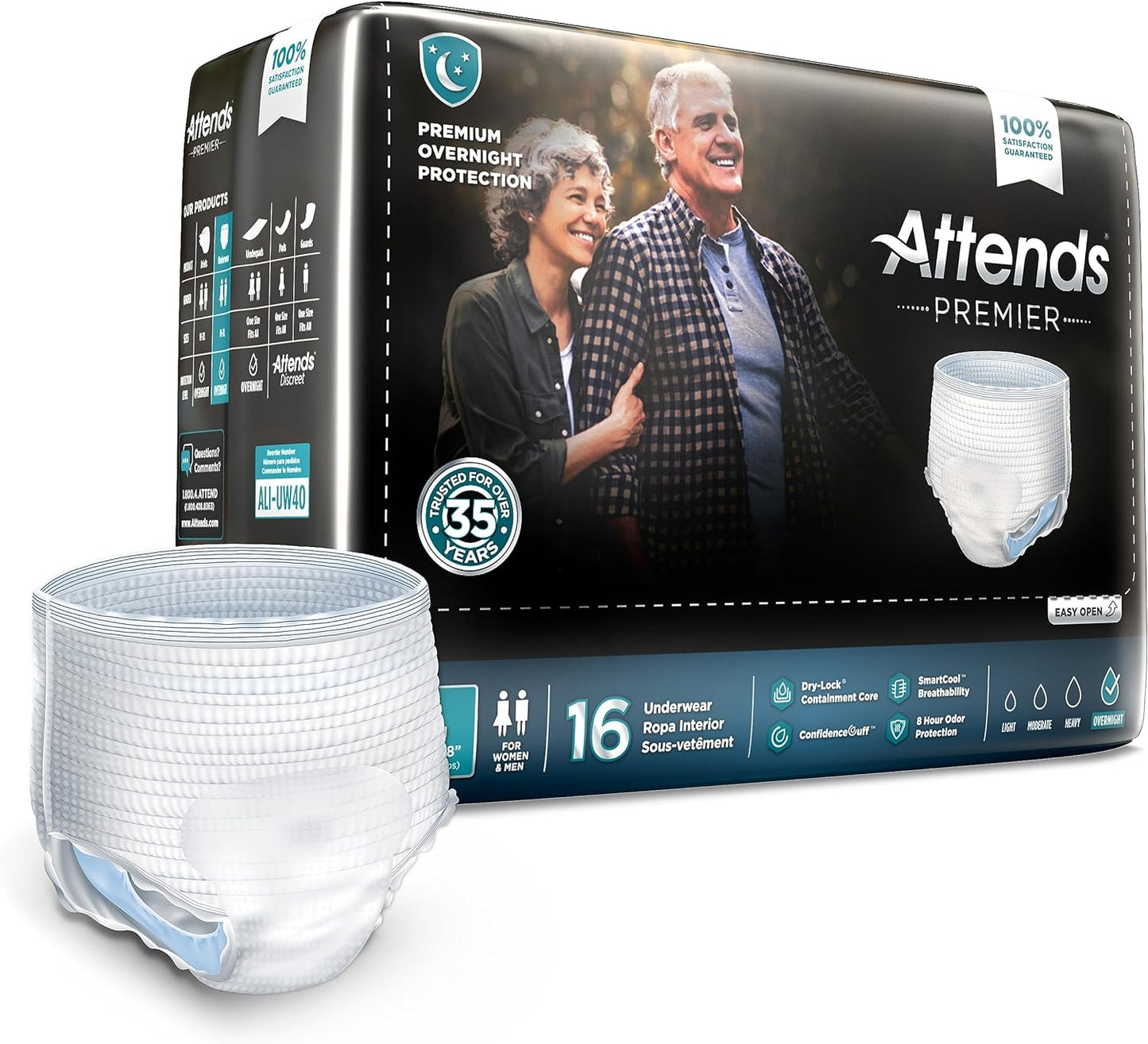 Attends Premier Overnight Disposable Underwear - Large