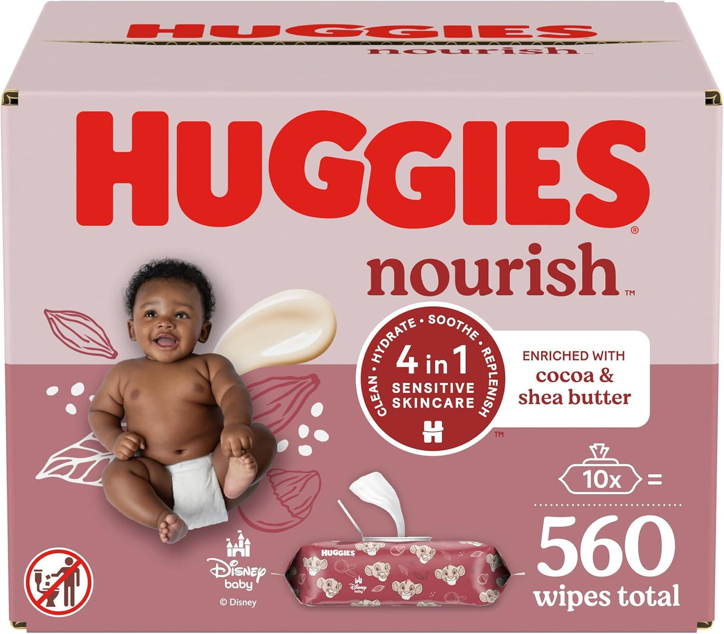 Huggies Nourish Baby Wipes - 560 Wipes, Gentle Care