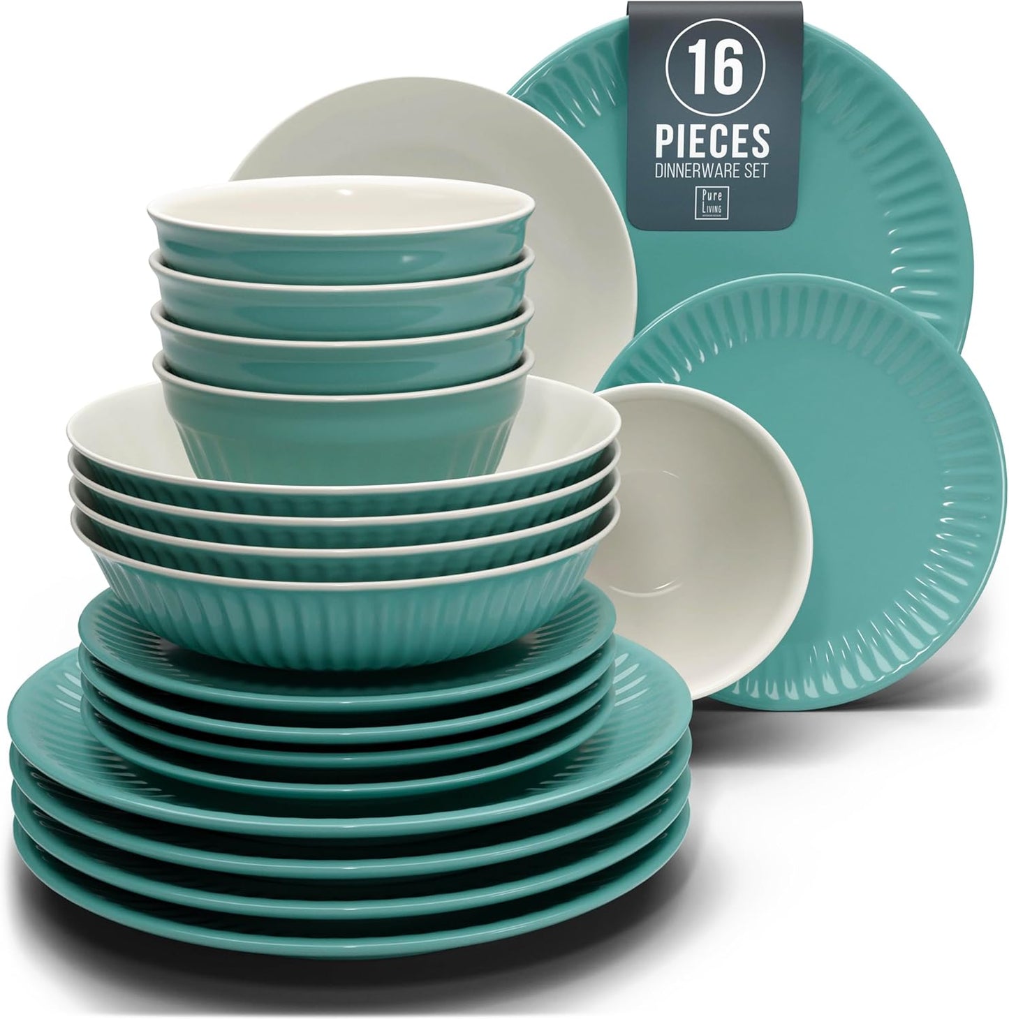 Stoneware Dinnerware Set for 4 People - Elegant Scandi Design