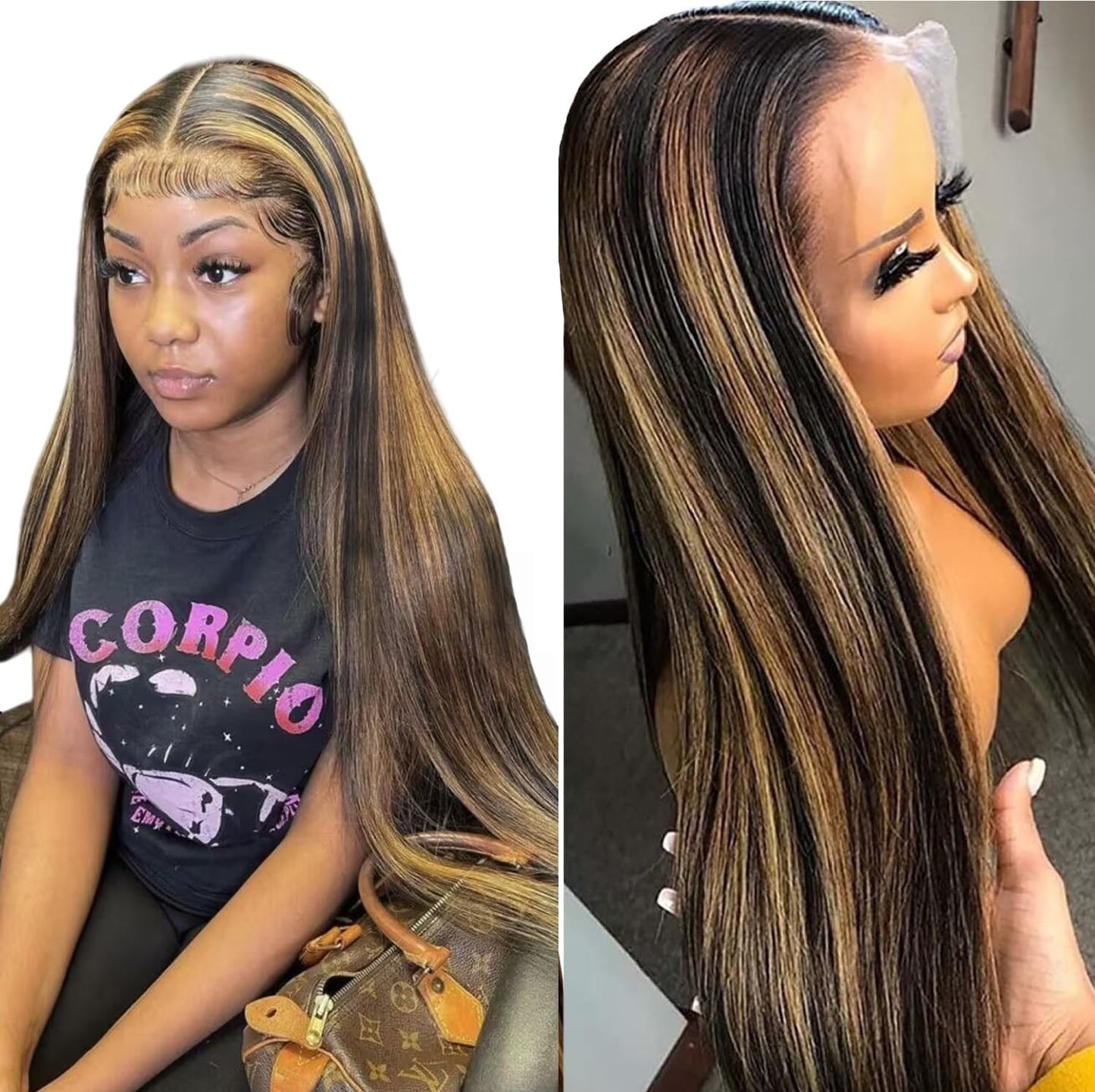 Ombre Lace Front Wig Human Hair 32 Inch 180% Density FB/30
