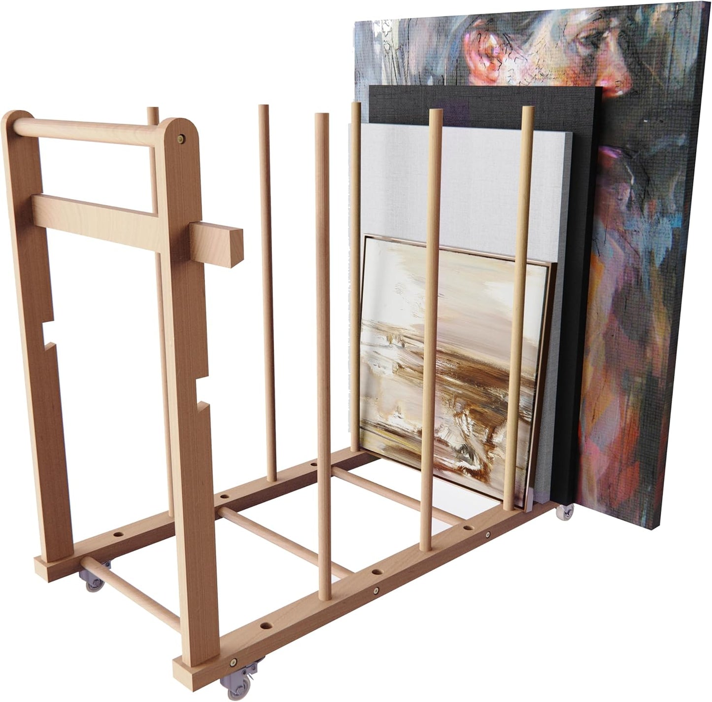 Art Storage Rack for Canvas Boards and Drying with Wheels