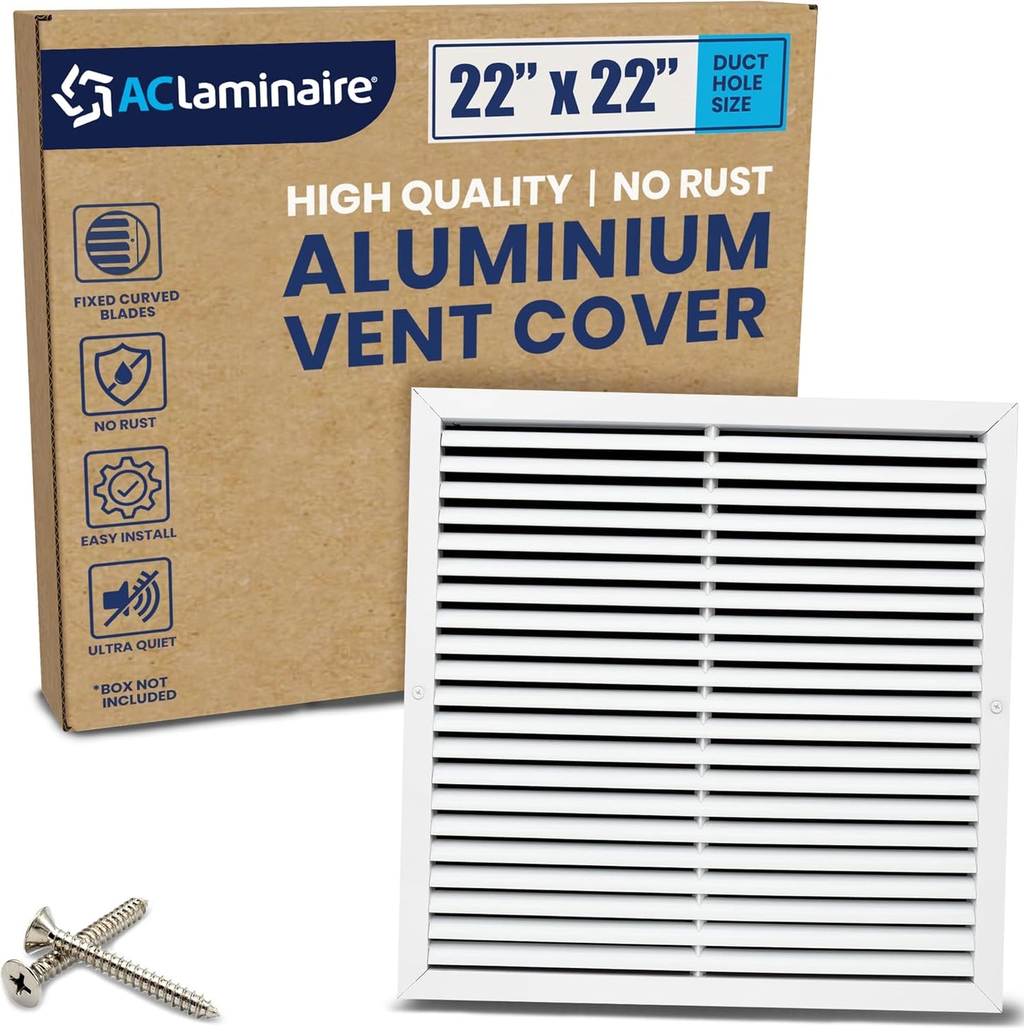 22in x 22in Aluminum Return Grille for Ceiling or Wall Use