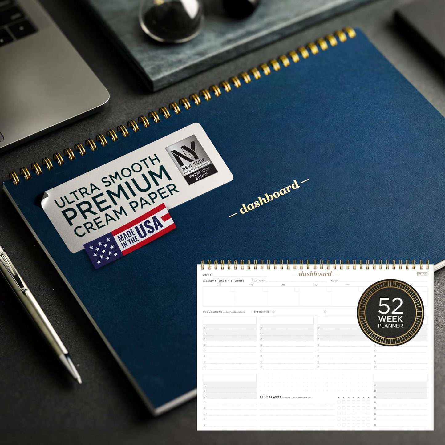 Ink+Volt Dashboard Spiral Deskpad: Your Ultimate Weekly Planner