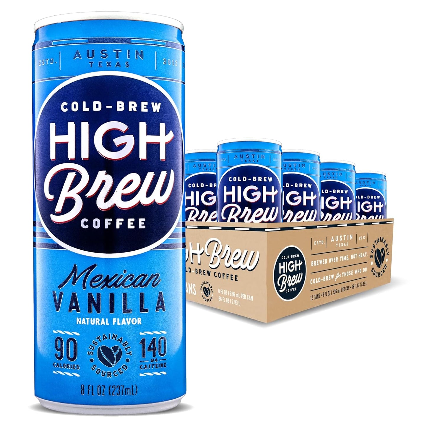 High Brew Cold Brew Coffee with Mexican Vanilla, 8 FL Oz Pack