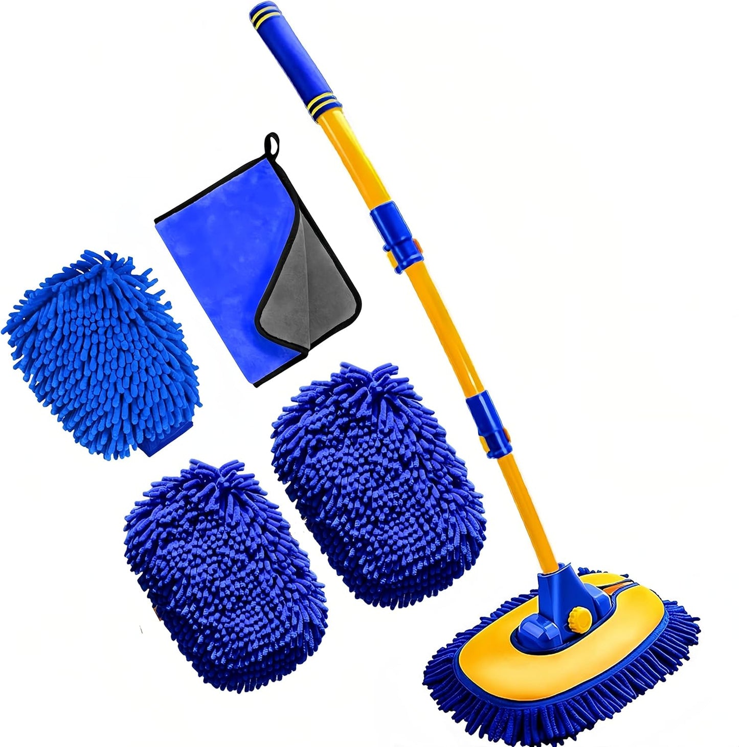 Upgrade Car Wash Brush Mop with Long Handle for Scratch-Free Cleaning