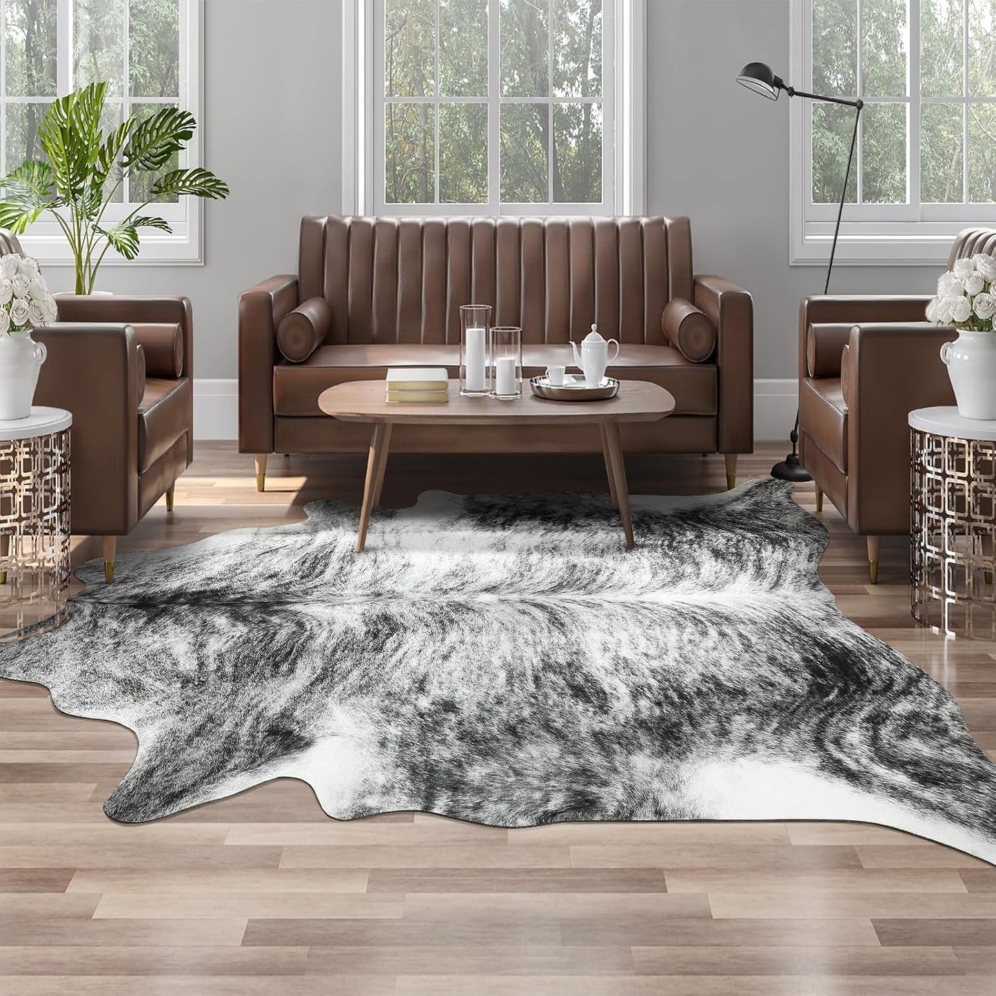 Premium Faux Fur Cowhide Rug for Western Decor in Any Room