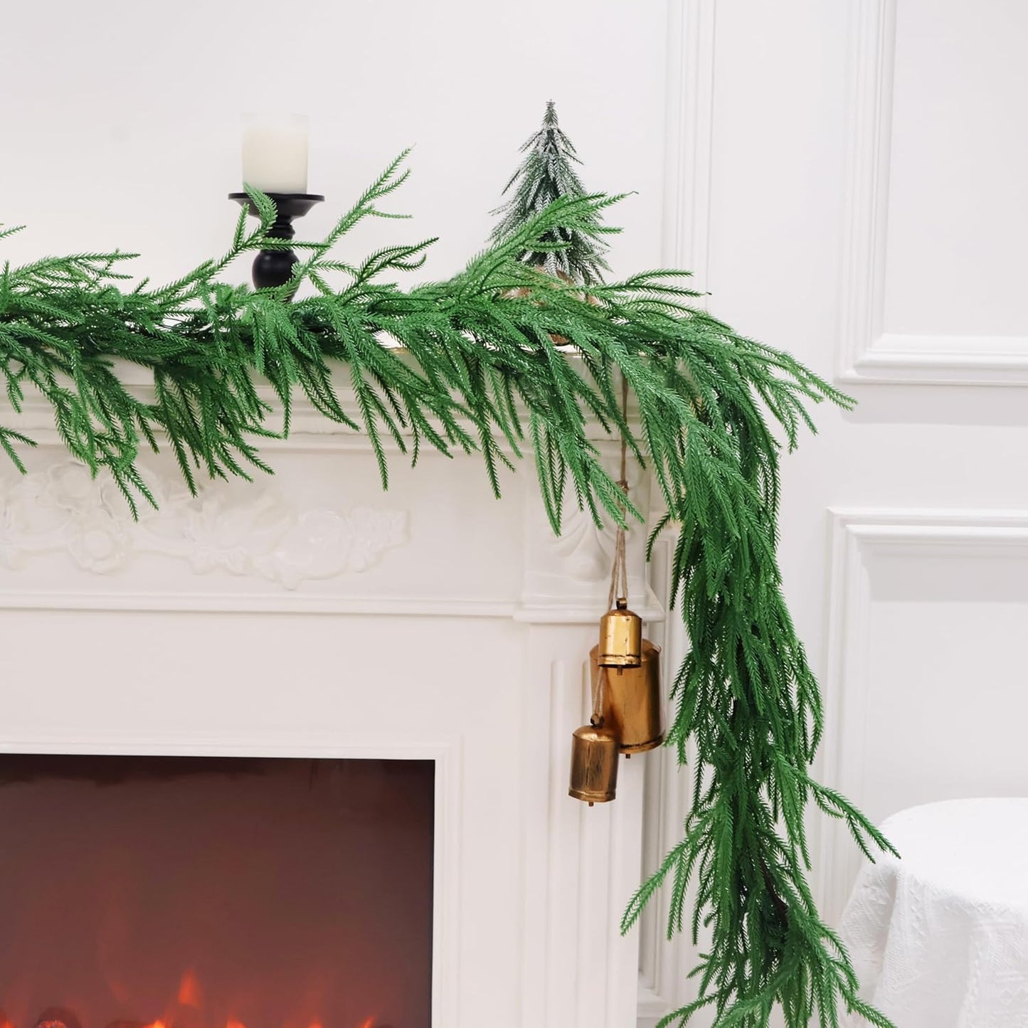 9FT Norfolk Pine Garland Set of 2 for Festive Indoor Decor