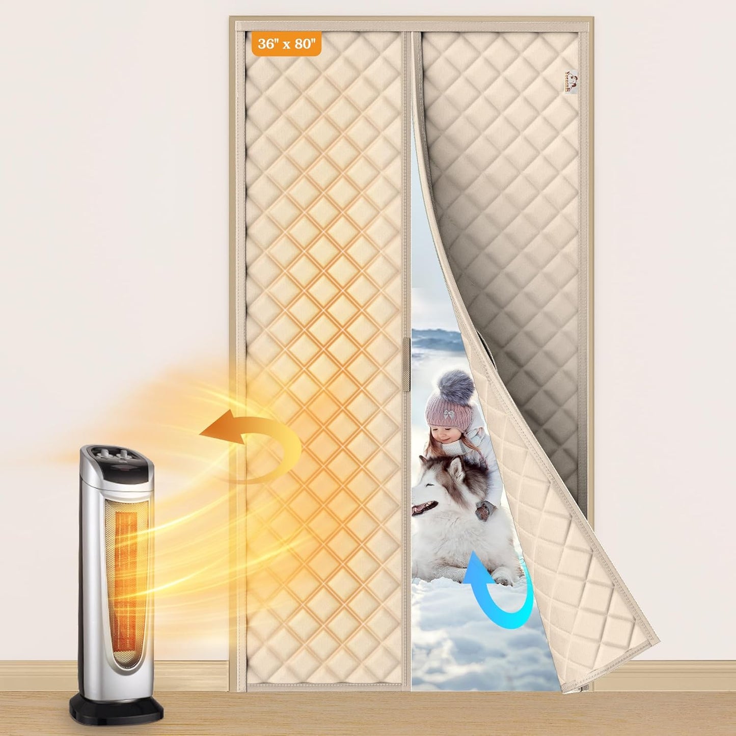 Yotache Magnetic Thermal Insulated Door Curtain for Winter Warmth