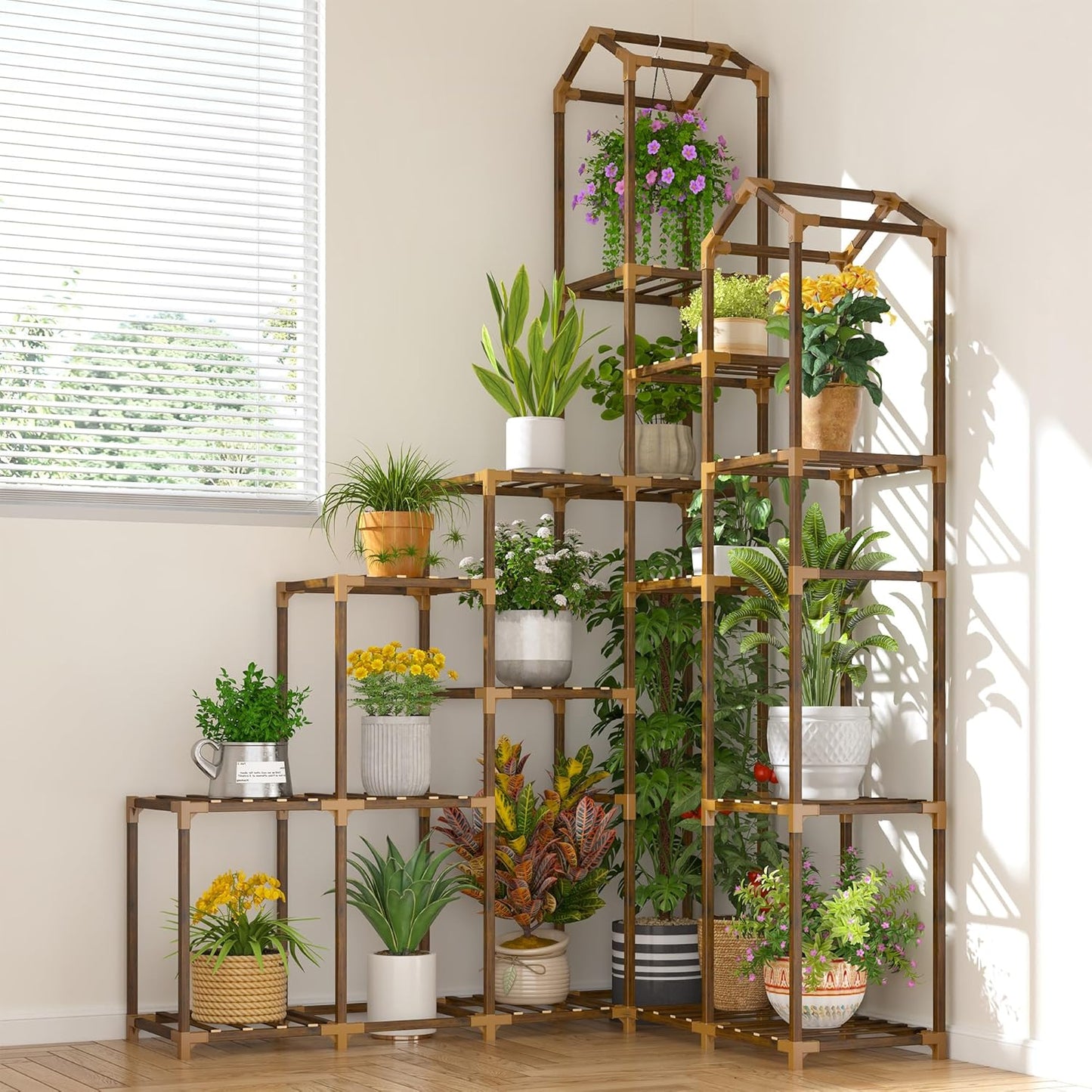 Tall Plant Stand for 17-23 Pots - Versatile Indoor Outdoor Shelf