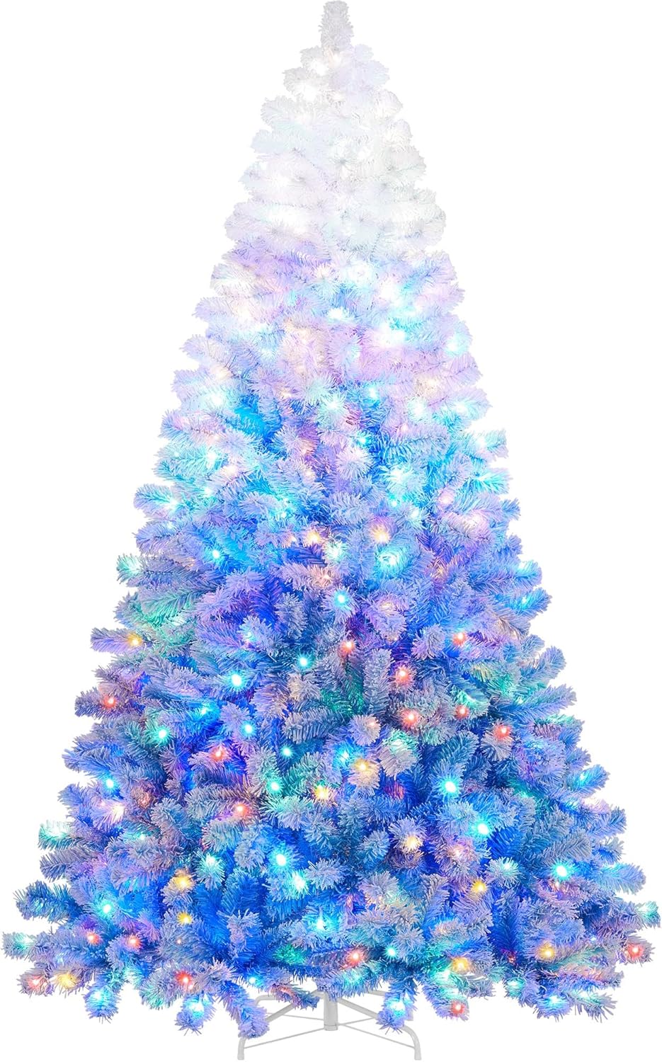 7.5ft Pre-lit Snow Flocked Christmas Tree with LED Lights