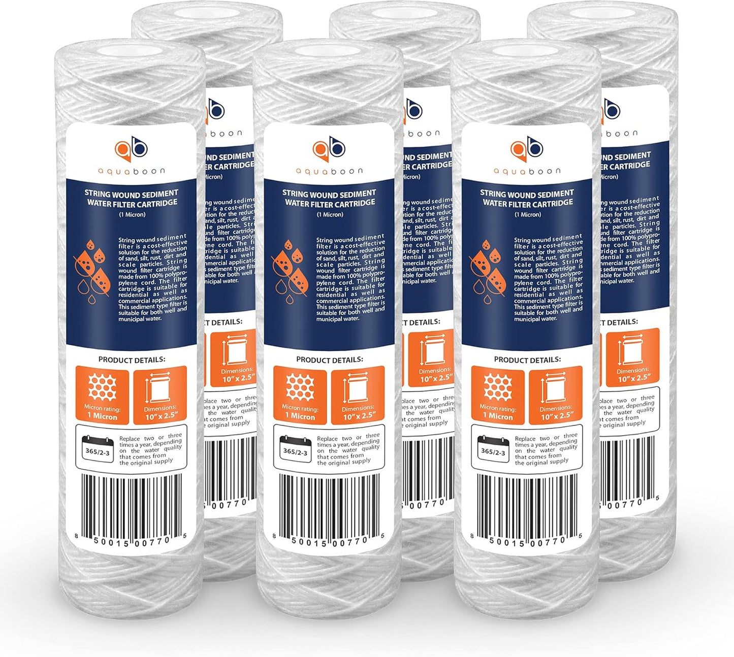 Aquaboon 1 Micron String Wound Water Filter for Home Use
