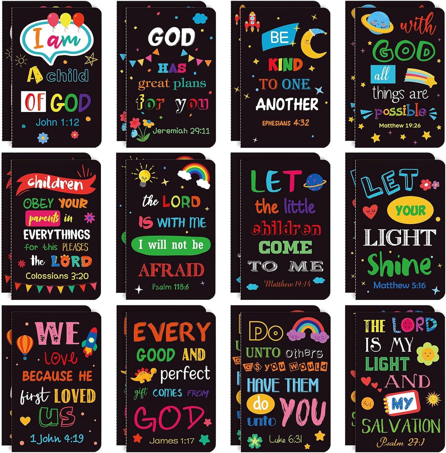 Christian Inspirational Mini Notepads - Set of 24
