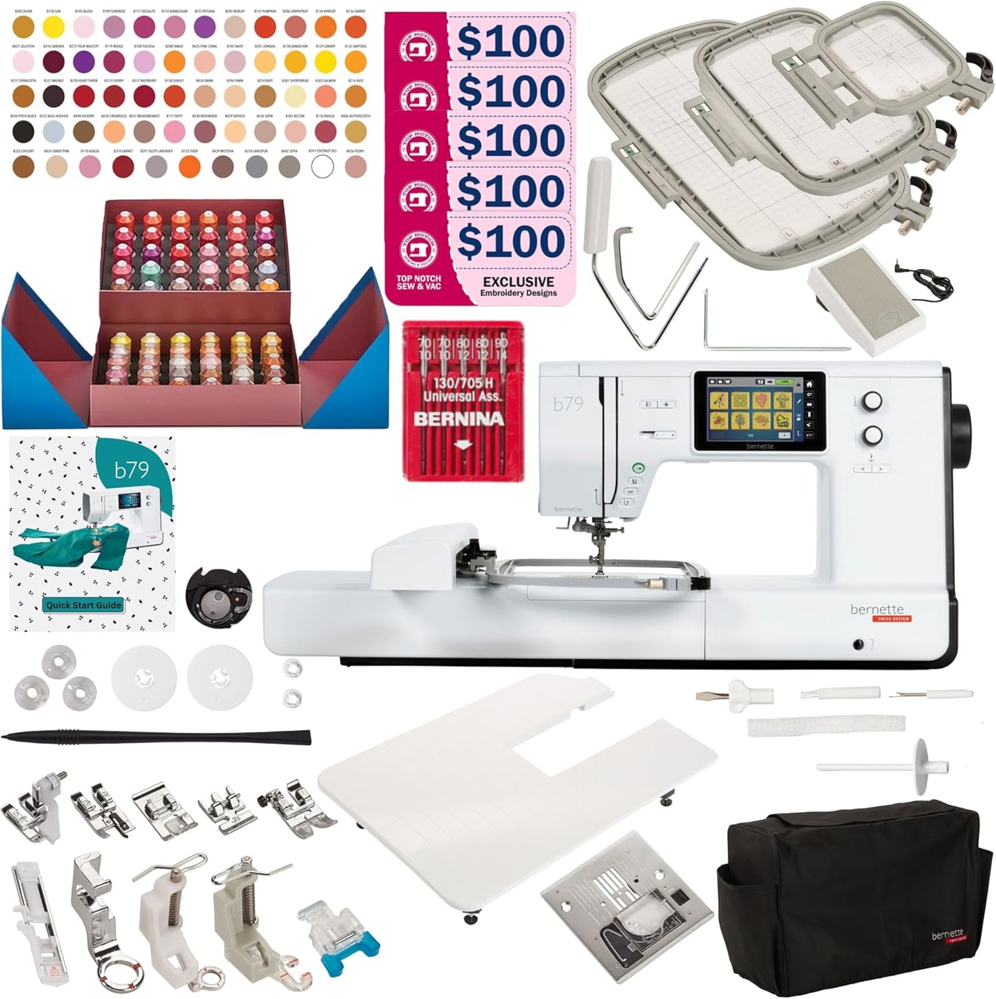 Bernette B79 Sewing & Embroidery Machine - Deluxe Design Bundle