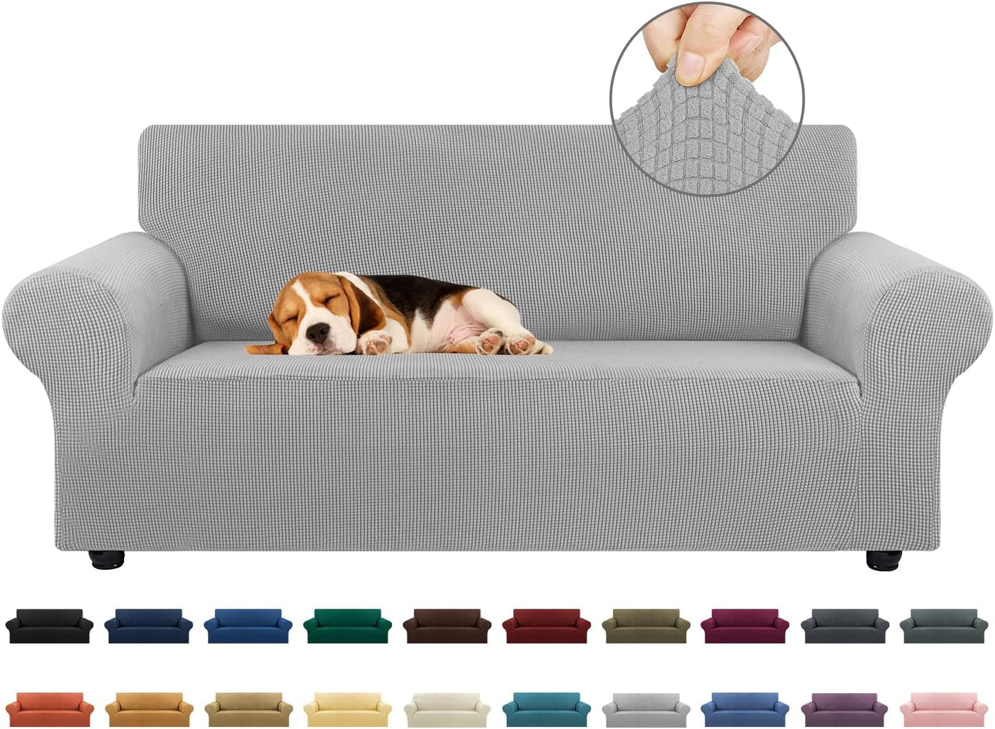KEKUOU Stretch Loveseat Sofa Cover Slipcover for 2 Cushion Couch
