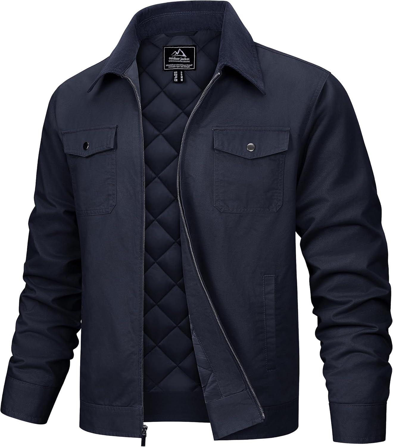 TACVASEN Men's Casual Quilted Cotton Jacket for Fall and Winter