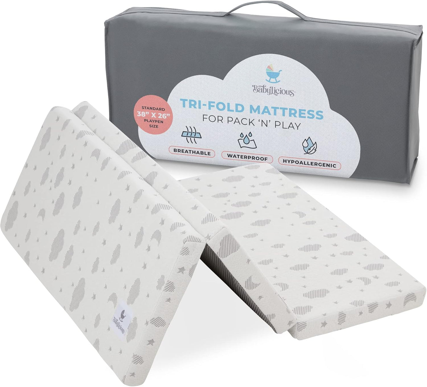 Babylicious Waterproof Pack and Play Mattress Topper for Comfort