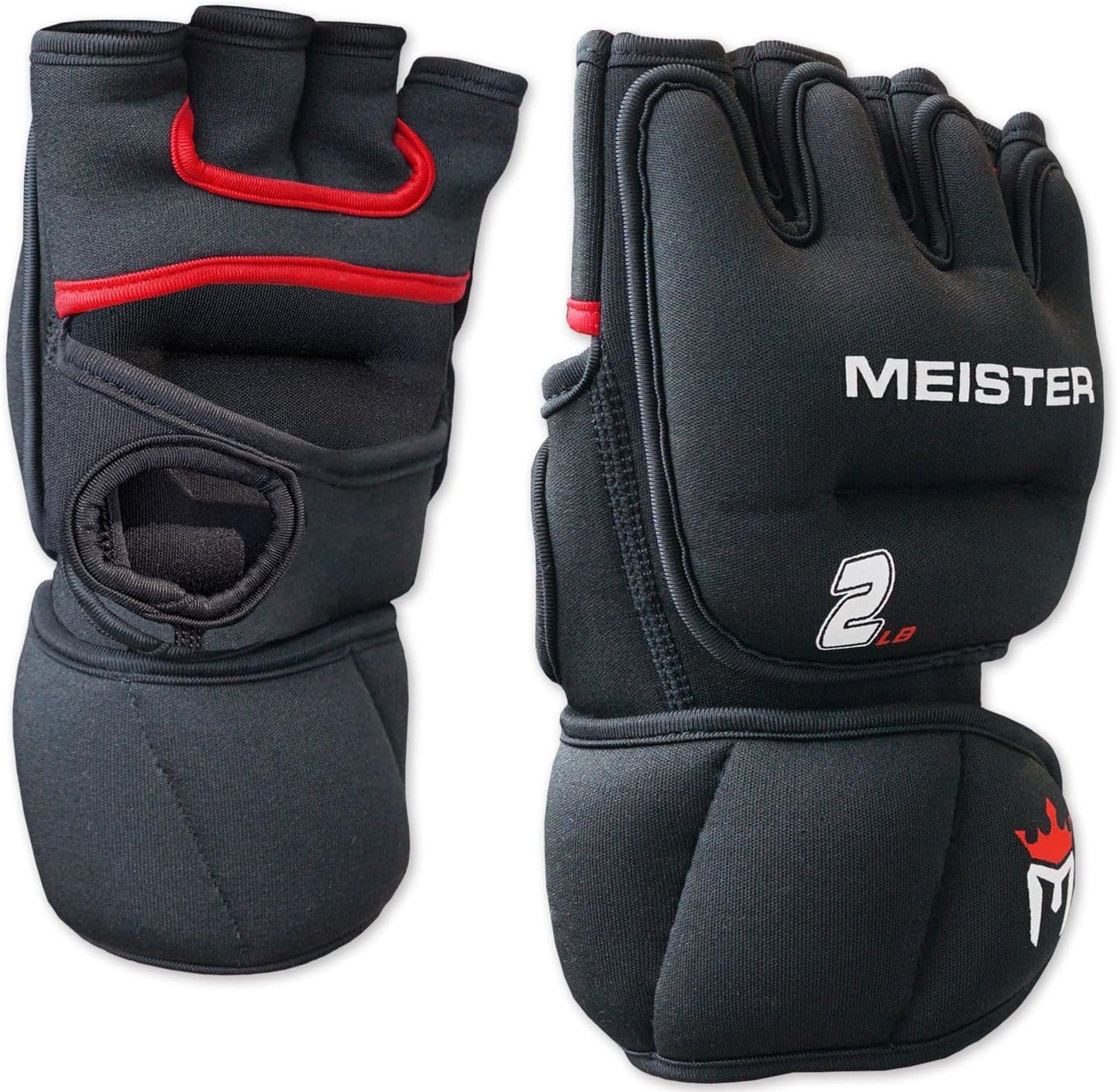Meister 2lb Neoprene Weighted Gloves: Boost Cardio & Strength