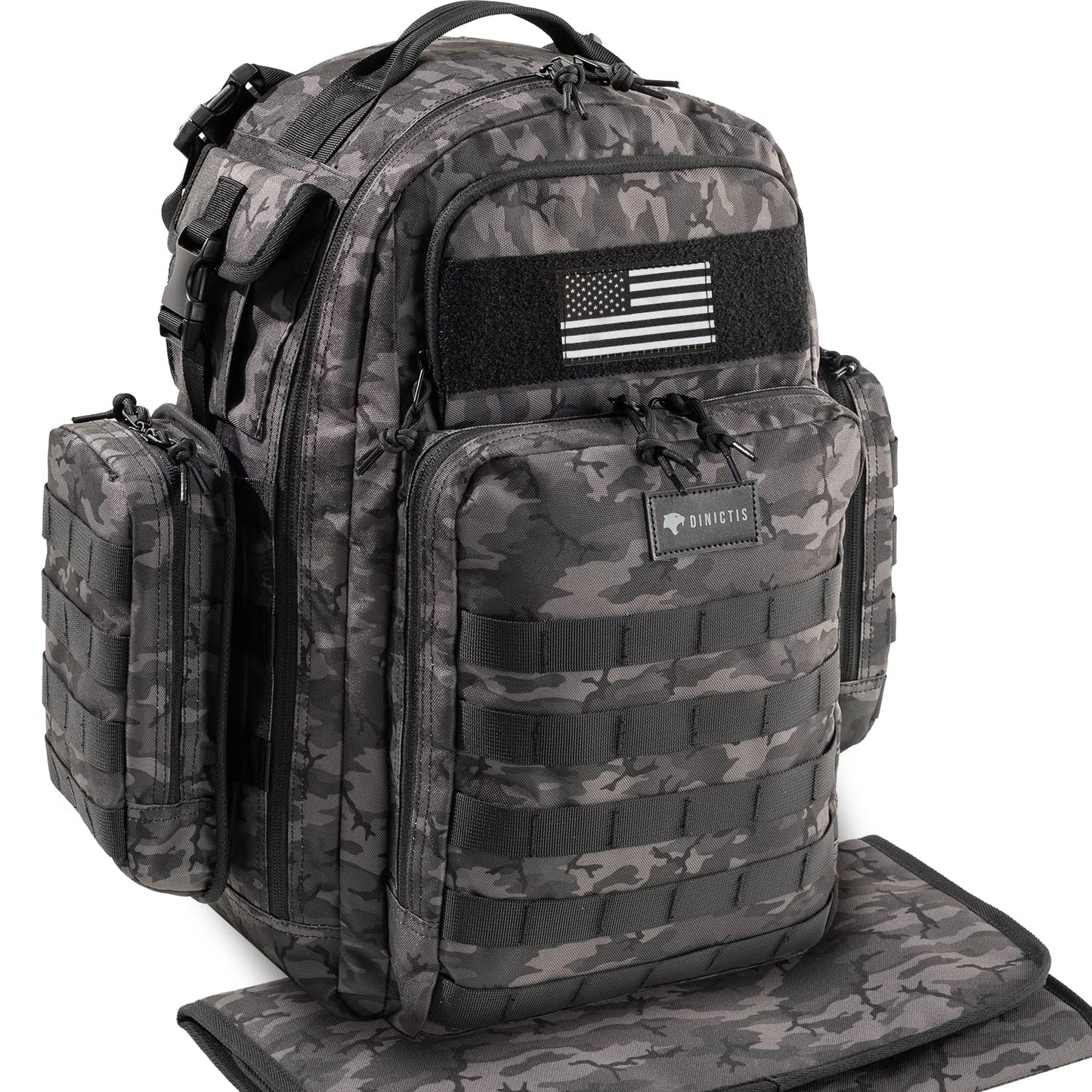 Dad Diaper Bag Backpack with Changing Mat and Insulated Pockets