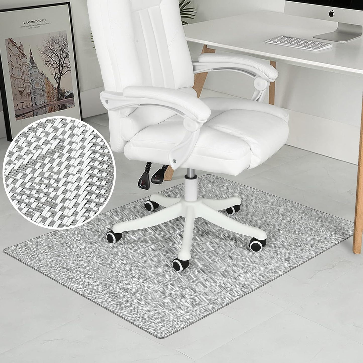Premium 36x48 Hardwood Chair Mat - Easy Glide, Anti-Slip