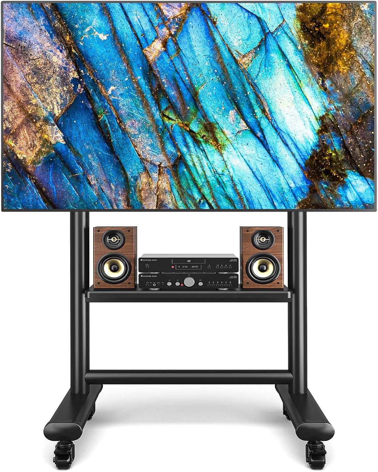 Rfiver Heavy-Duty Mobile TV Stand - Height-Adjustable & Silent Wheels!