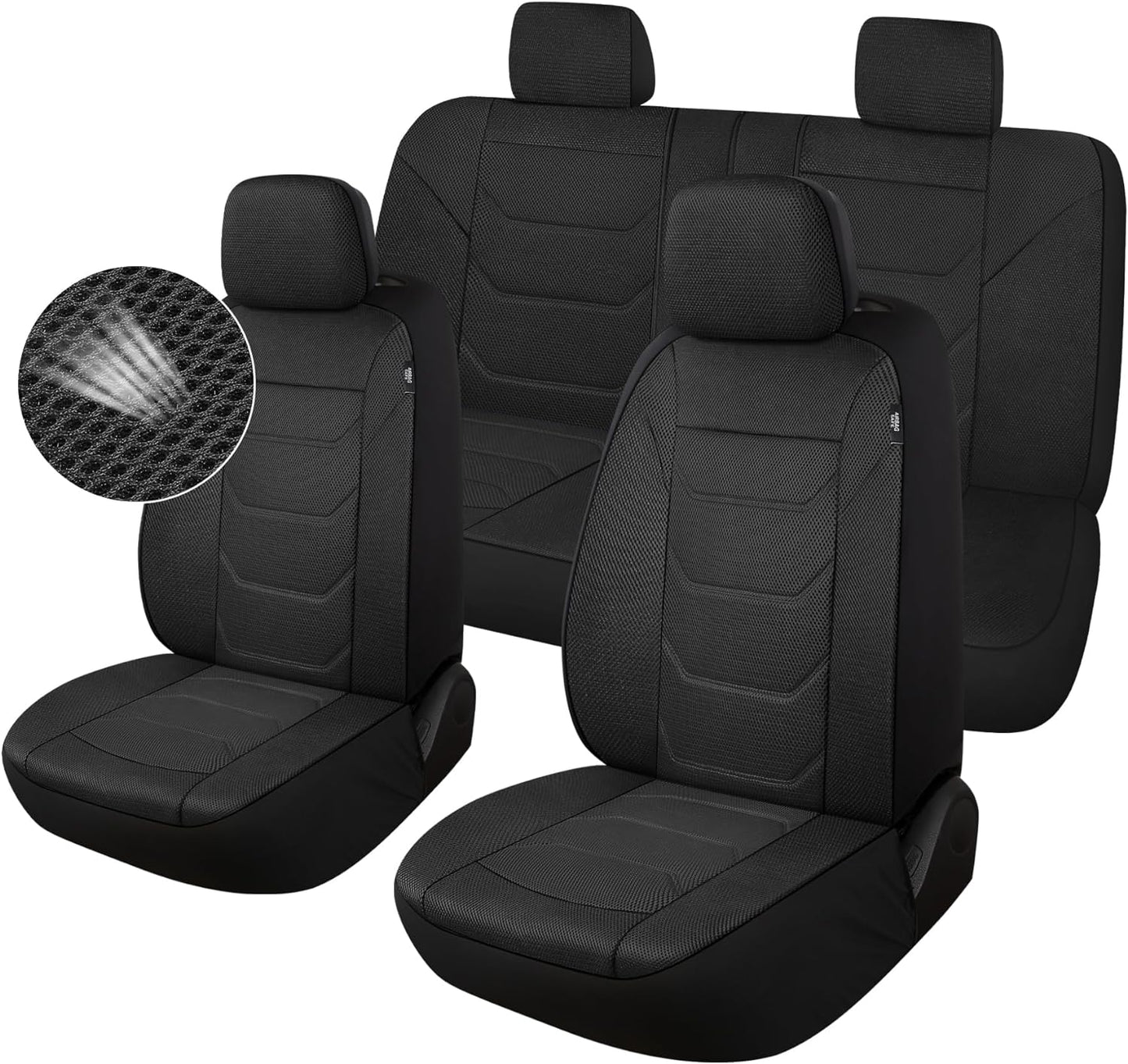 Breathable 3D Air Mesh Car Seat Cover Set for Universal Fit