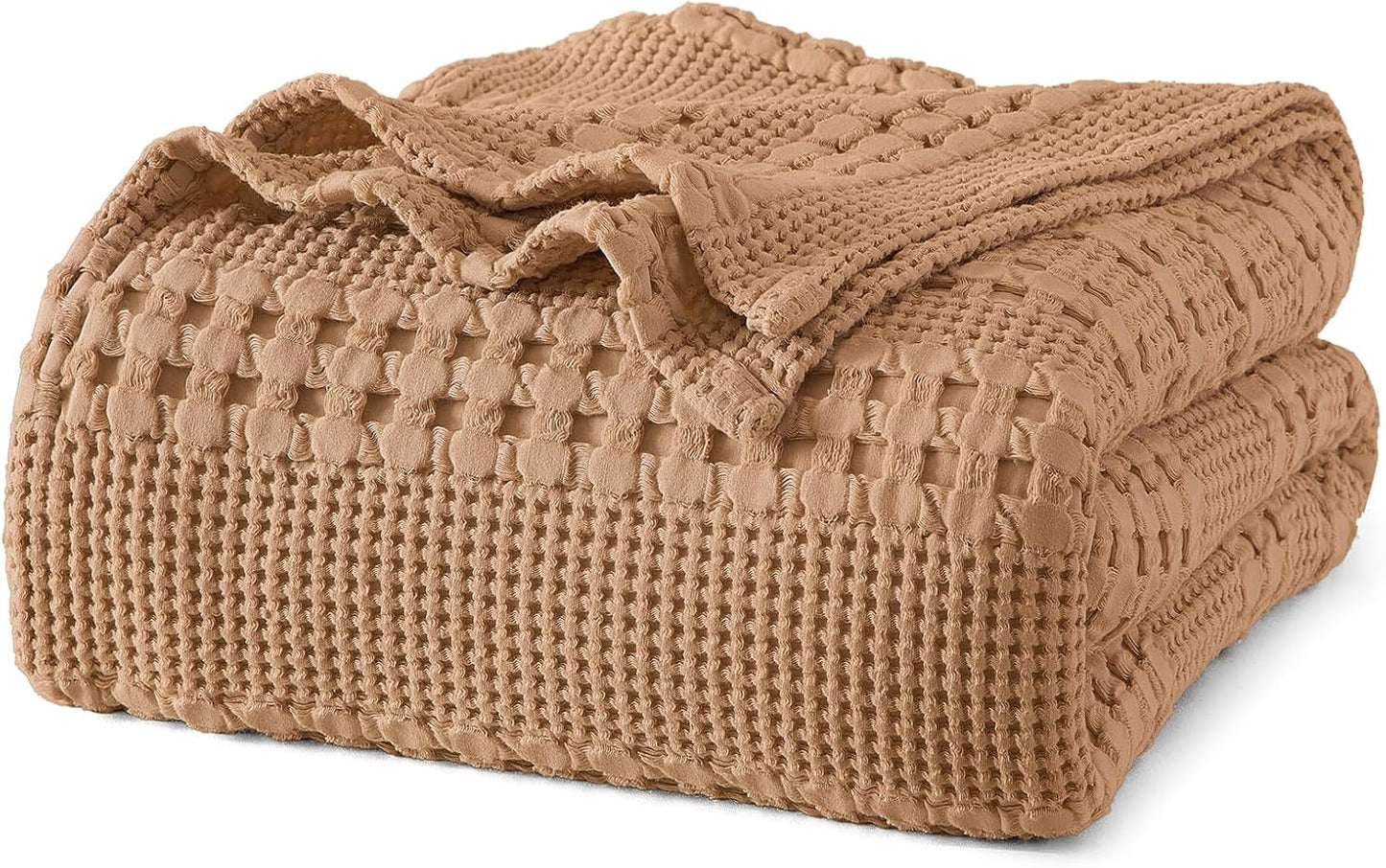 PHF 100% Cotton Waffle Weave Blanket for All-Season Comfort