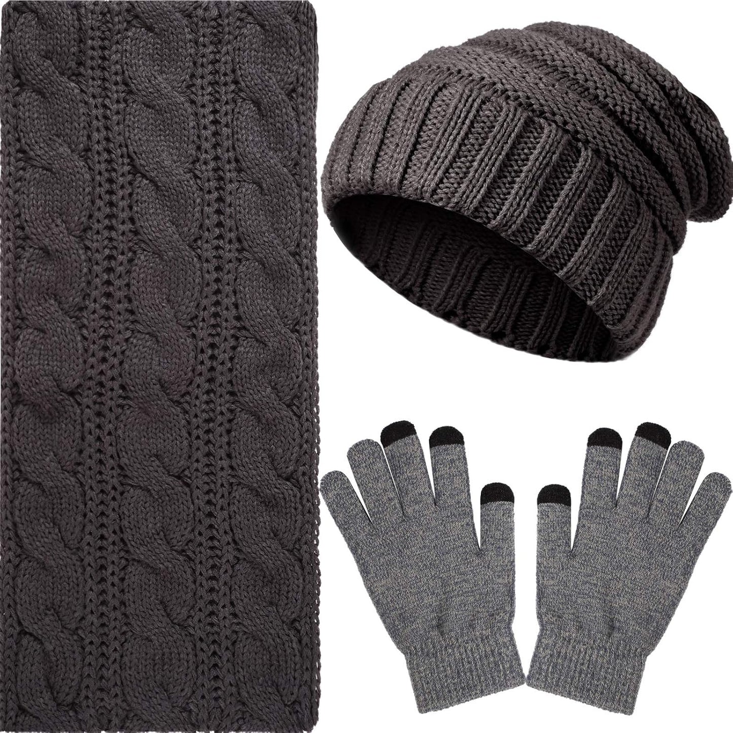 3-Piece Winter Beanie Set | Touch Screen | Unisex