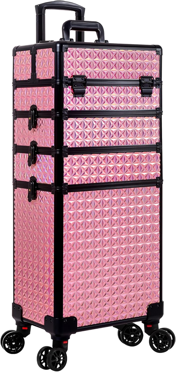 5 in 1 Rolling Makeup Train Case for Artists and Stylists