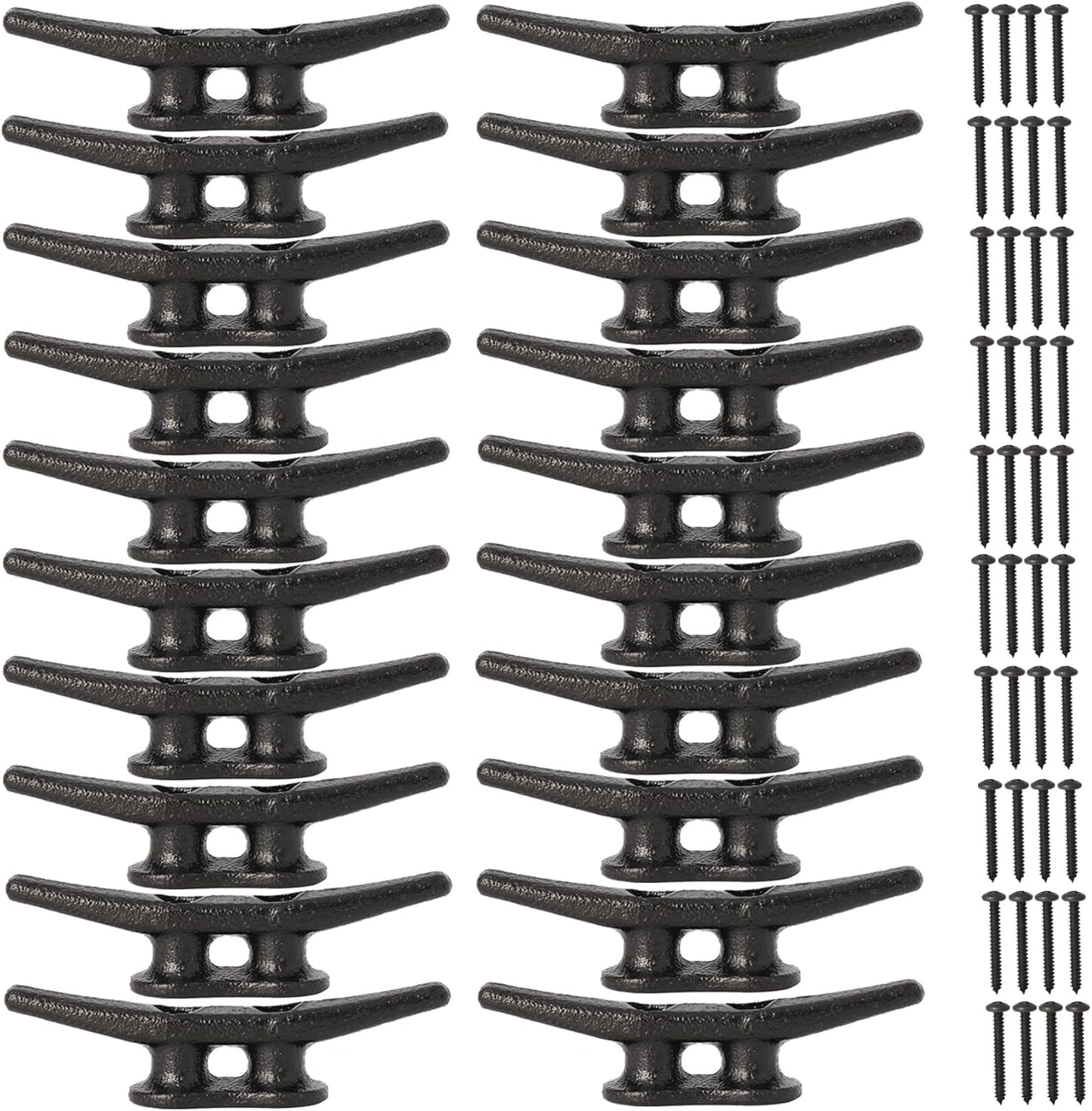 4 Inch Dock Cleats for Boats - Strong Marine Cleats with Hardware