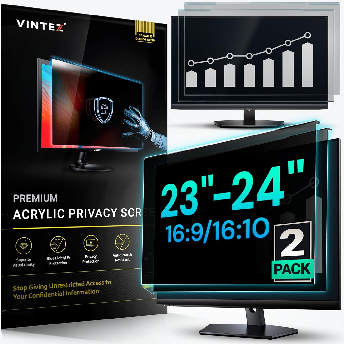 Universal 23in-24in Computer Privacy Screen Filter for Monitors